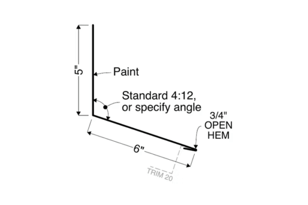 Endwall trim detail for 2" Mechanical Lock metal panels