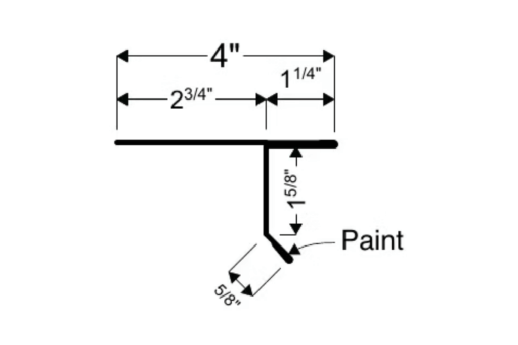 D Drip Edge trim detail for 2" Mechanical Lock metal panels