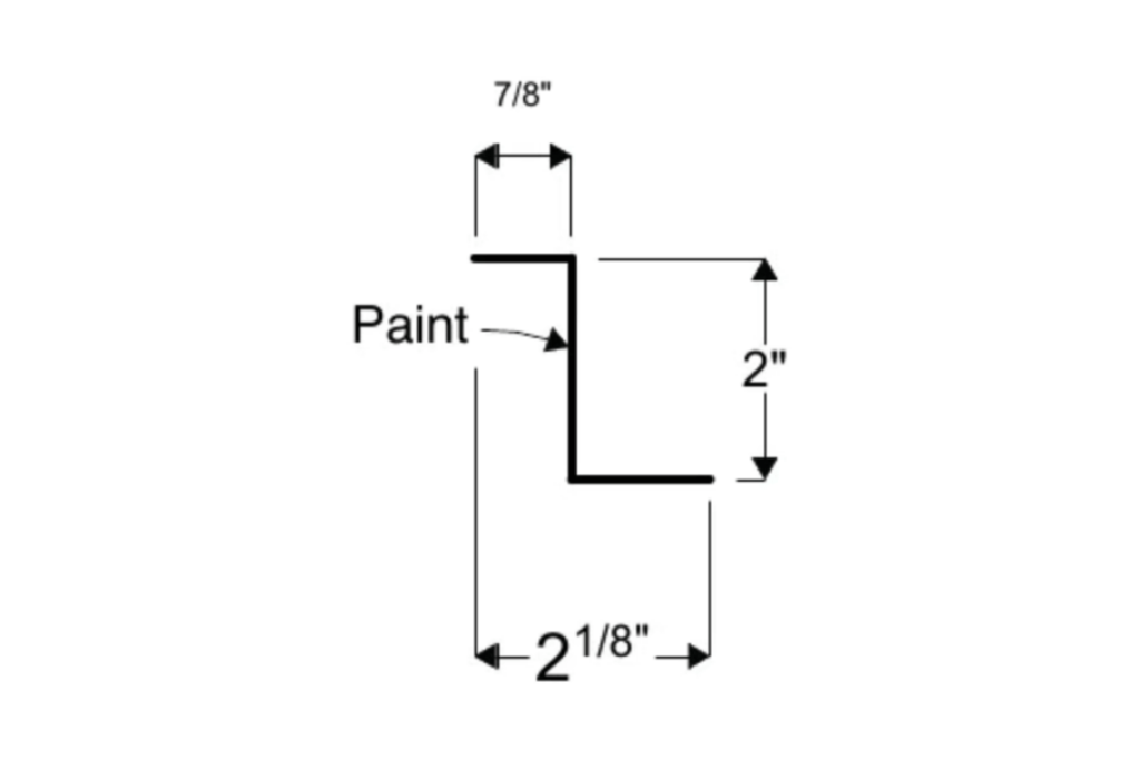 Z Trim D (2" Rib) trim detail for 2" Mechanical Lock metal panels