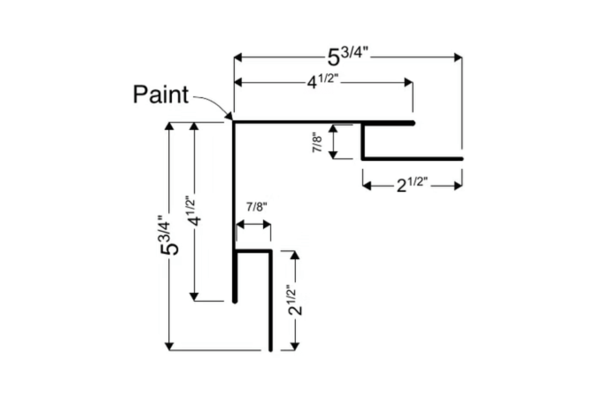 First Outside Corner trim detail for Corrugated metal panels