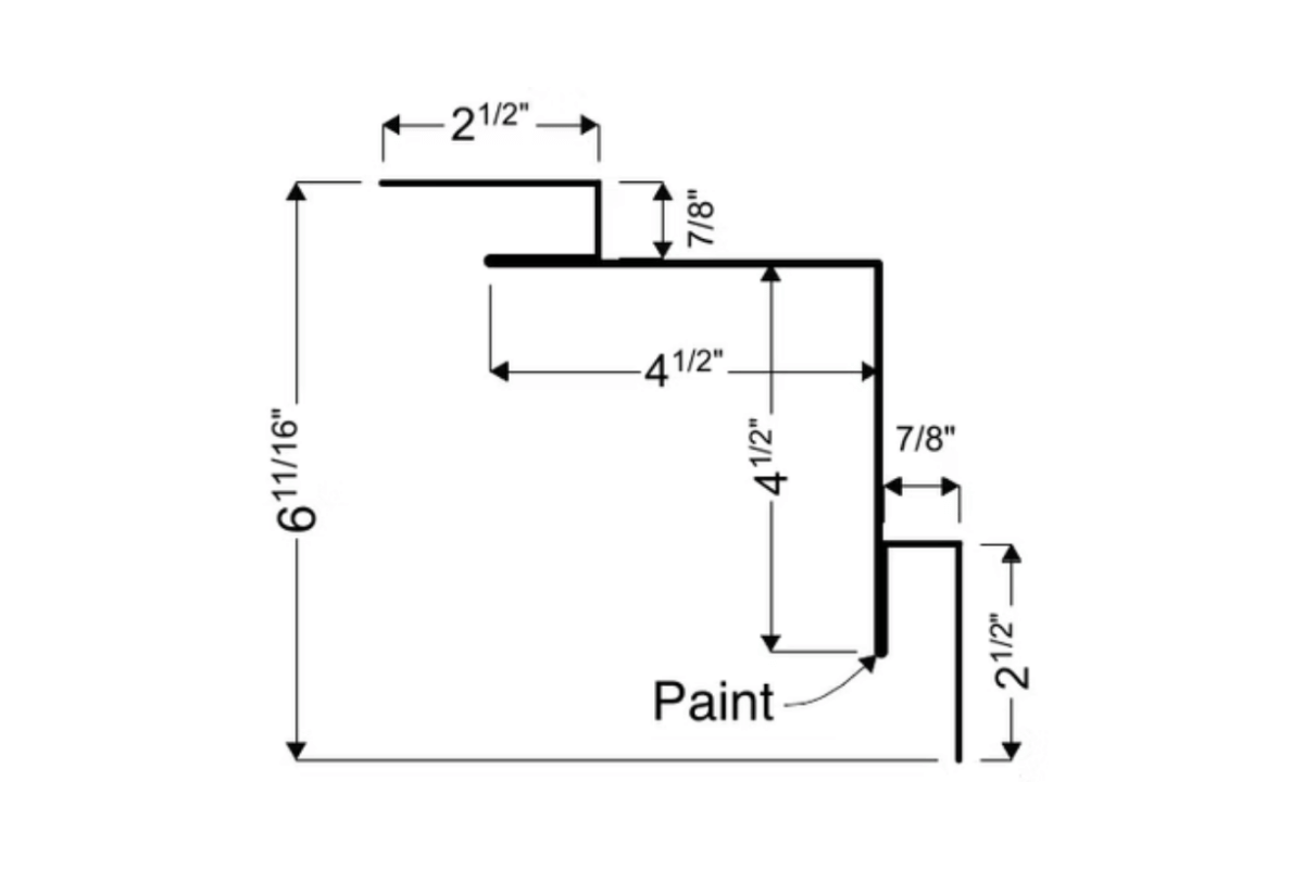 First Inside Corner trim detail for Corrugated metal panels