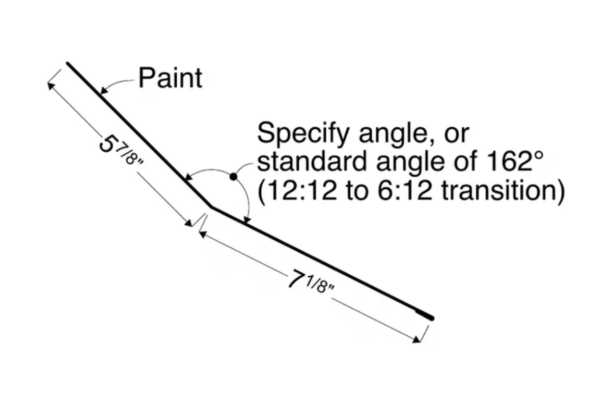 Pitch Break trim detail for Corrugated metal panels