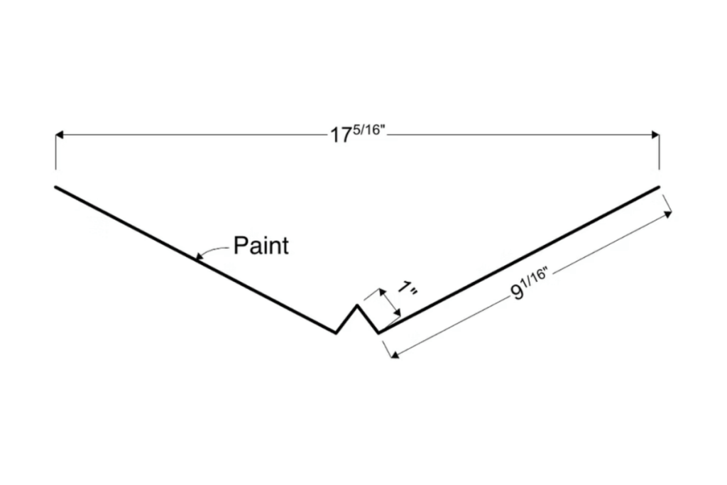 Valley trim detail for Corrugated metal panels