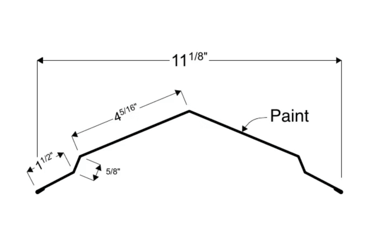 Ridge Cap trim detail for Corrugated metal panels