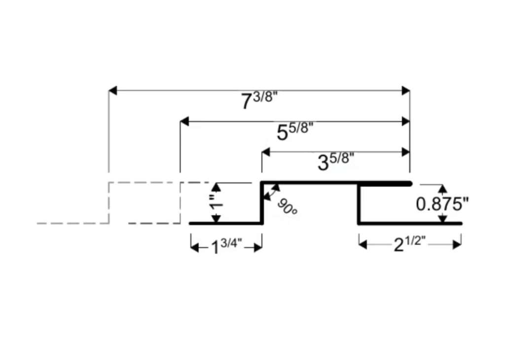 Broad Band trim detail for Corrugated metal panels