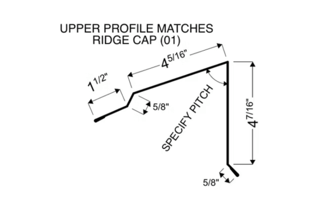 Peak Flashing trim detail for Corrugated metal panels