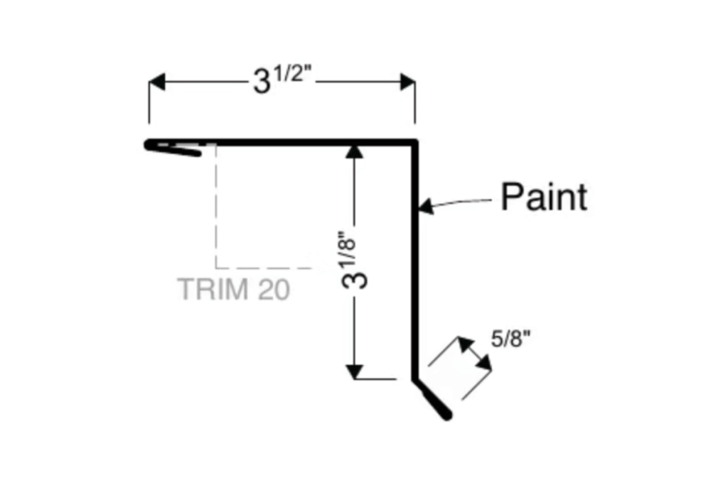 Arch'l Rake Gable trim detail for 2" Mechanical Lock metal panels