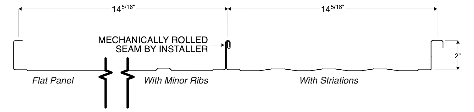 2-inch Mechanical Lock panel profile diagram