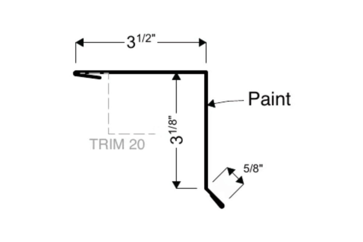 Arch'l Rake Gable trim detail for Corrugated metal panels