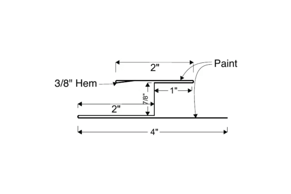 H Channel trim detail for Corrugated metal panels